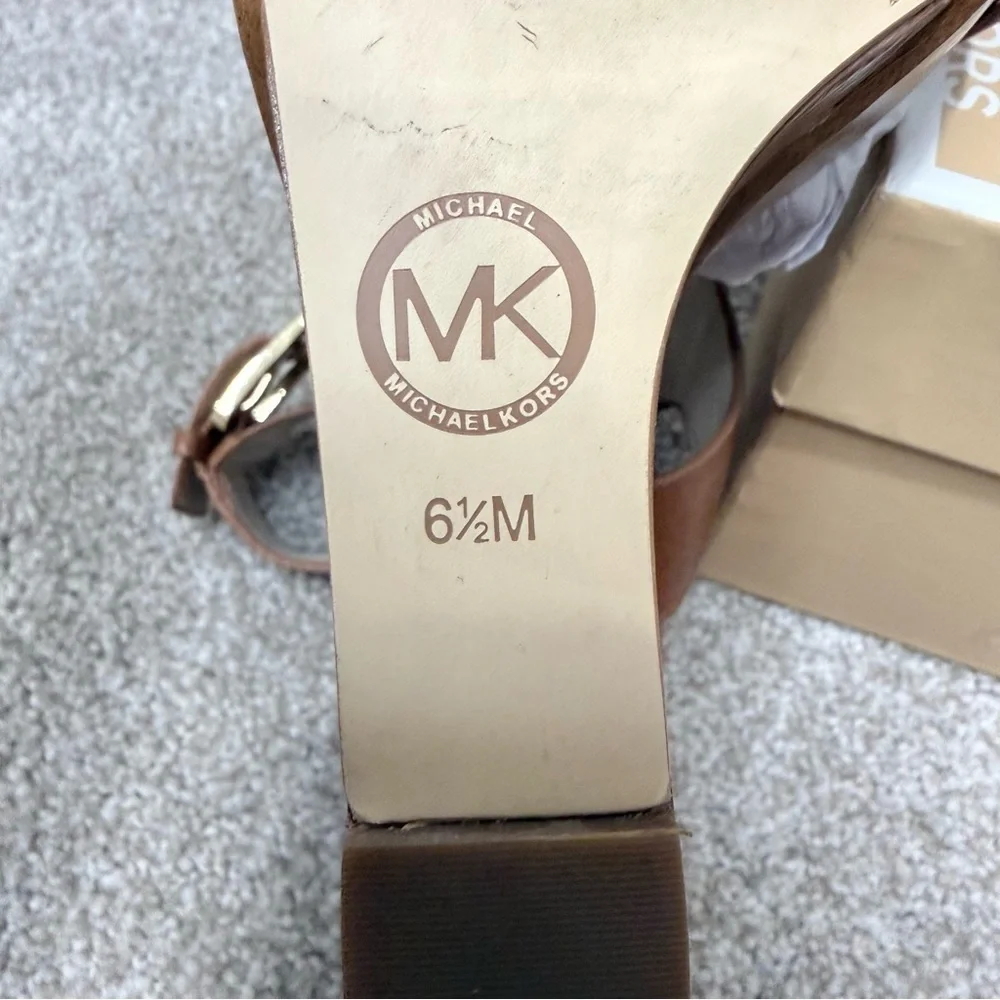 Michael Kors Josephine wedge leather platform sandals size 6.5